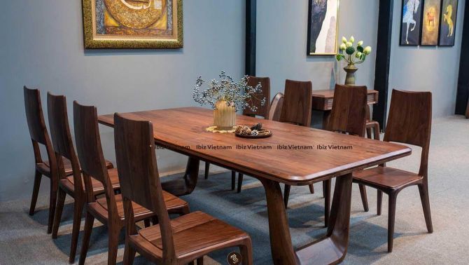 Bàn ghế ăn gỗ óc chó - Sự lựa chọn đẳng cấp cho không gian sống