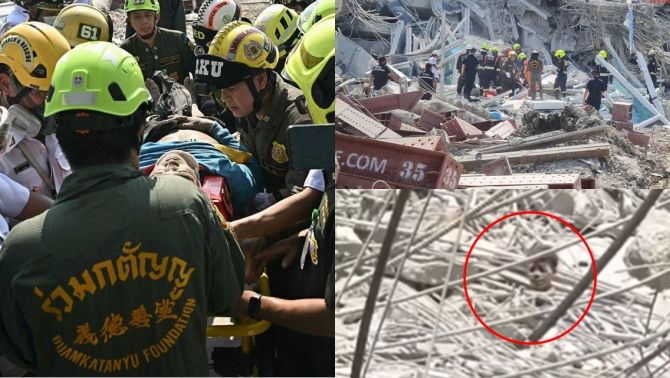 Clip 14 giây ám ảnh cảnh công nhân thoi thóp ngoi lên giữa đống đổ nát để cầu cứu sau trận động đất