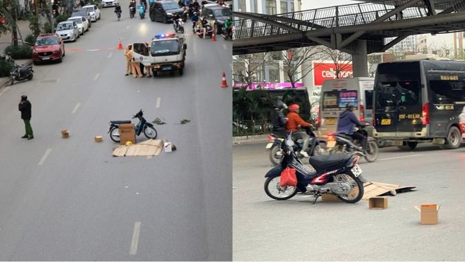 Hà Nội: Hiện trường vụ người đàn ông đi xe máy bất ngờ ngã xuống đường tử vong, công an phải vào cuộc