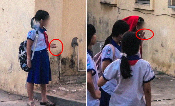 Lan truyền đoạn clip học sinh tay cầm điếu thuốc, 'phì phèo' hút ngay trong trường học, CĐM 'sốc nặng'