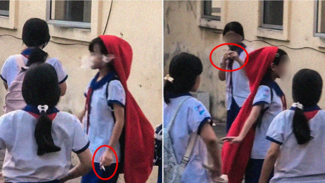 Phản ứng không ngờ của gia đình nhóm nữ sinh tiểu học khi biết con hút thuốc lá ngay trong trường