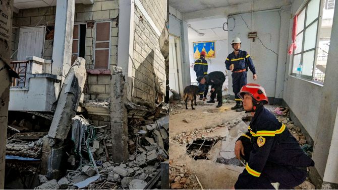 Đoàn cứu hộ của Bộ Công an Việt Nam bắt đầu tìm kiếm nạn nhân tại Myanmar sau vụ động đất