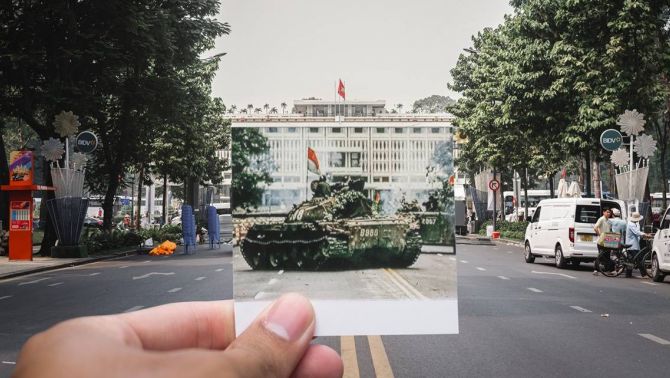 Chàng trai ‘gây sốt’ với bộ ảnh lồng trong ảnh: Hồi sinh ký ức hào hùng theo cách của người trẻ