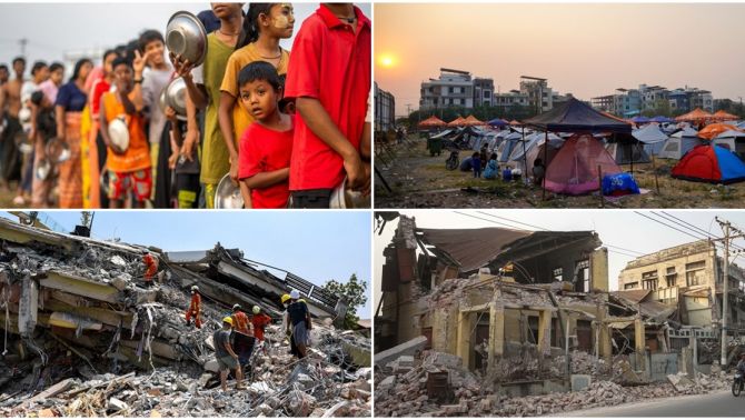 Cảnh tượng tàn khốc ở Myanmar sau trận động đất kinh hoàng khiến ai cũng phải nghẹn ngào