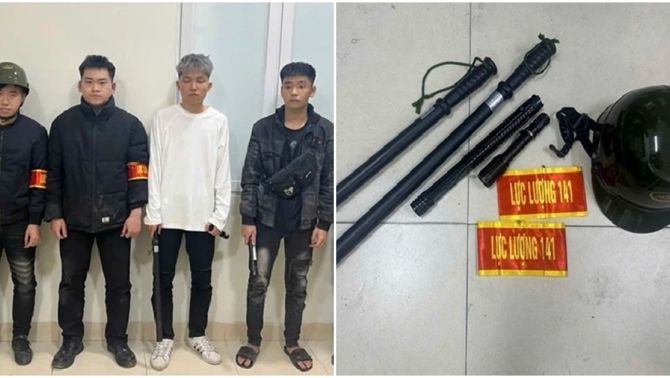 Nhóm thanh niên giả làm công an ‘tác nghiệp’ ở Hà Nội, bất ngờ khi bị công an thật bắt tại trận