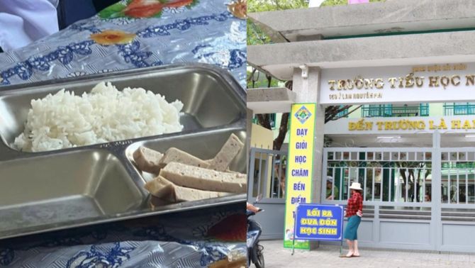 Tranh cãi ầm ĩ MXH vụ suất cơm có lèo tèo vài miếng chả và rau, hiệu trưởng nói gì?