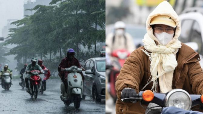 Thời tiết miền Bắc nóng ẩm, Hà Nội có mưa to do ảnh hưởng khối không khí lạnh tràn về