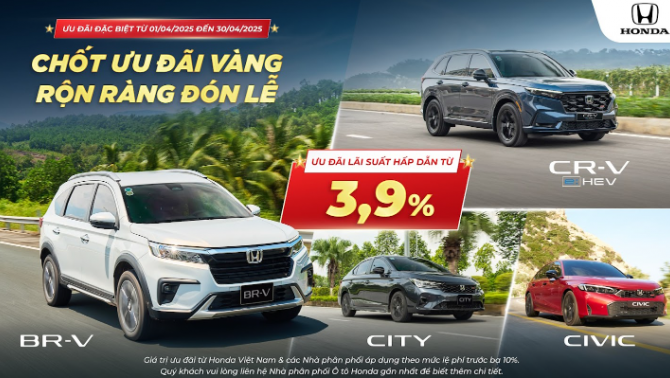 Khuyến mại lớn của Honda tháng 4/2025: Giám giá, tặng quà khủng cho người mua xe mới