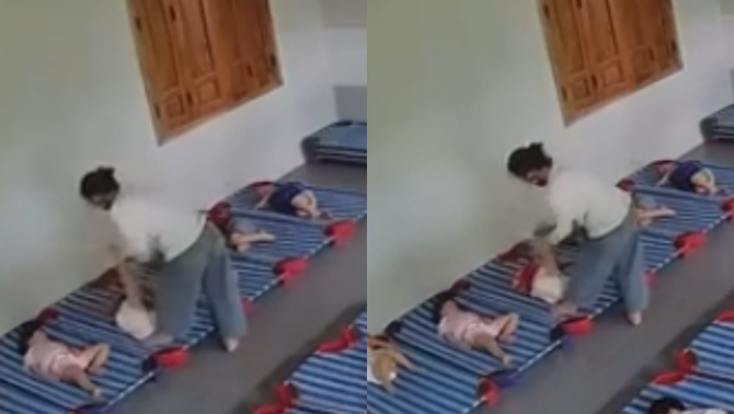 Clip giáo viên mầm non xách ngược chân bé 20 tháng tuổi, đánh đập tàn bạo gây chấn động MXH