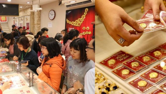 Tranh nhau mua vàng ngày vía Thần Tài, giờ chỉ ngồi 'rung đùi chốt lãi'