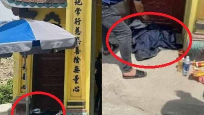 Rúng động dư luận: Một em bé sơ sinh bị bỏ rơi đến chết trước cổng chùa ở Hải Phòng vào trưa nay