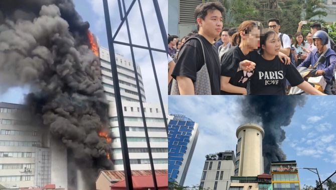 Thông tin nóng về vụ cháy lớn tòa nhà ở số 1 Thái Hà, Hà Nội, có người bị ngạt khói?