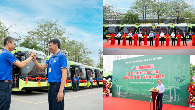 Hà Nội đưa 17 xe buýt điện VinFast vào vận hành tuyến buýt số 34