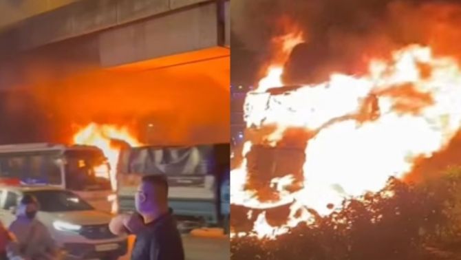 Nóng trên đường vành đai 3, Hà Nội: Xe đầu kéo container bất ngờ bốc cháy dữ dội