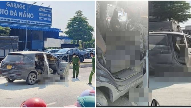 Chấn động Đà Nẵng: Ô tô dừng lại giữa đường, 1 người phụ nữ rơi xuống đầy máu, người đàn ông tự thiêu trong xe