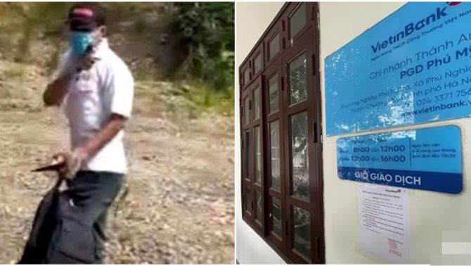 Truy bắt đối tượng dùng dao bầu, xăng để cướp ngân hàng ở Hà Nội rồi bỏ trốn, đặc điểm nhận dạng cần lưu ý