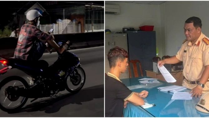 ‘Cái kết đắng’ cho thanh niên lái xe bằng chân còn tay thì bấm điện thoại ở Tiền Giang