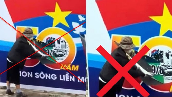 Danh tính người phụ nữ dùng dao rạch pano tuyên truyền ở Hà Nội, có thái độ kỳ lạ trước công an