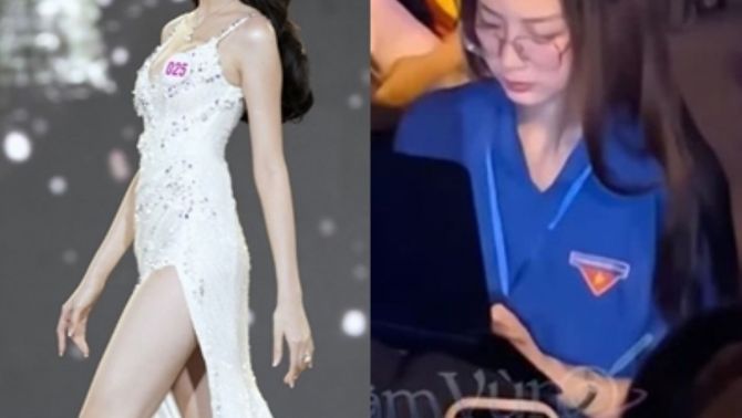 Hoa hậu Lê Nguyễn Bảo Ngọc bị chỉ trích vì có hành động 'quá lố' trong lúc tập diễu binh 