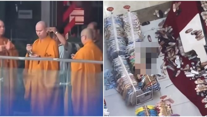 CĐM xôn xao hình ảnh sư thầy được cho là đến Vạn Hạnh Mall ‘cầu siêu’ sau loạt vụ nhảy lầu