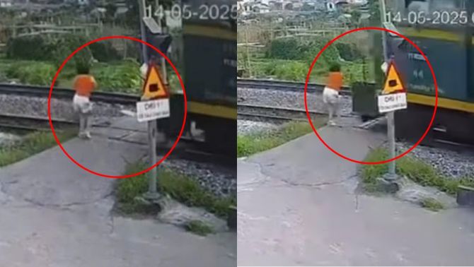 Thông tin gây sốc vụ bị tàu hỏa húc văng khi đi bộ qua đường sắt, hé lộ tình hình của người phụ nữ