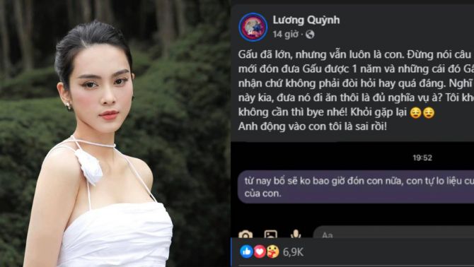 Quỳnh Lương nóng máu, lên tiếng 'phốt' chồng cũ vì thái độ 'không xứng đáng làm cha' với con trai 12 tuổi