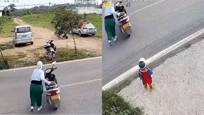 Clip mẹ bất cẩn qua đường khiến con trai bị xe tải cán qua người, CĐM ám ảnh không dám xem hết