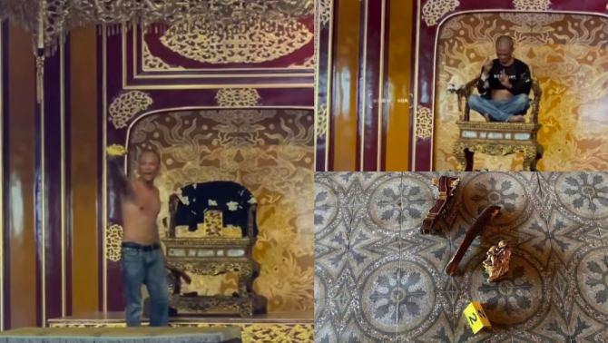 Dấu hiệu bất thường của người đàn ông cởi áo leo lên ngai vàng Đại nội Huế, đập phá Bảo vật quốc gia