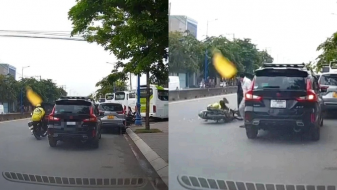 Clip tài xế mở cửa ô tô khiến người đi xe máy té ngã còn đòi bồi thường 3 triệu, cái kết không ai nghĩ đến