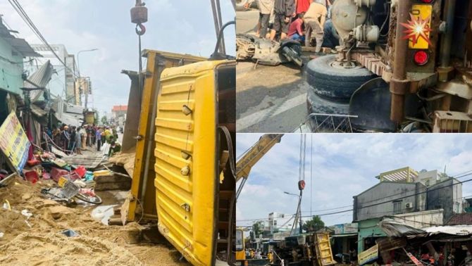 Hiện trường tang tóc, hỗn loạn vụ xe tải đâm liên hoàn vào nhà dân khiến 5 người thương vong