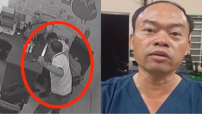 Camera hé lộ giây phút kinh hoàng bác sĩ đuổi chém đồng nghiệp ở phòng khám, lý do ra tay dã man là gì?