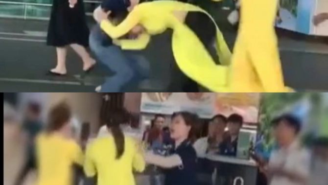 Xôn xao clip 2 nữ nhân viên sân bay Phú Quốc đánh nhau dữ dội trước mặt hành khách: Chuyện gì đây? 