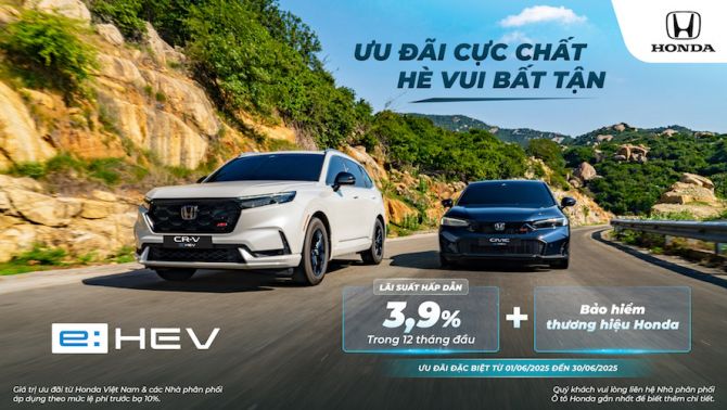 Honda khuyến mại 50% lệ phí trước bạ cho nhiều dòng ô tô trong tháng 6/2025