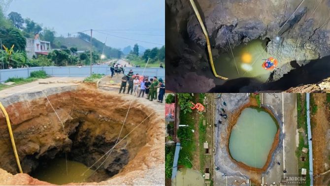 Kinh hoàng cảnh tượng bên trong ‘hố tử thần’ không đáy nuốt chửng người đi xe máy ở Bắc Kạn