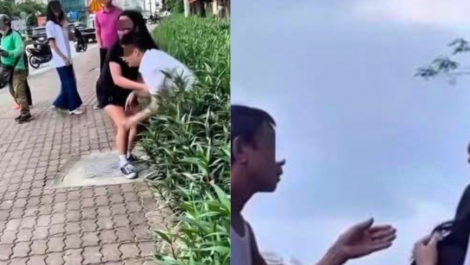 Xôn xao clip đôi nam nữ giằng co, nam thanh niên khóc nức nở cầu cứu 'bỏ tôi ra, cứu cháu với!'