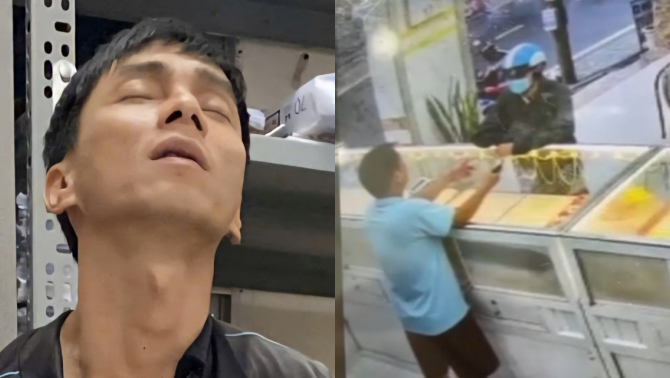 Nghi phạm cướp tiệm vàng ở Cà Mau bị bắt khi về nhà ăn cơm, công an chờ ăn xong mới đưa về đồn