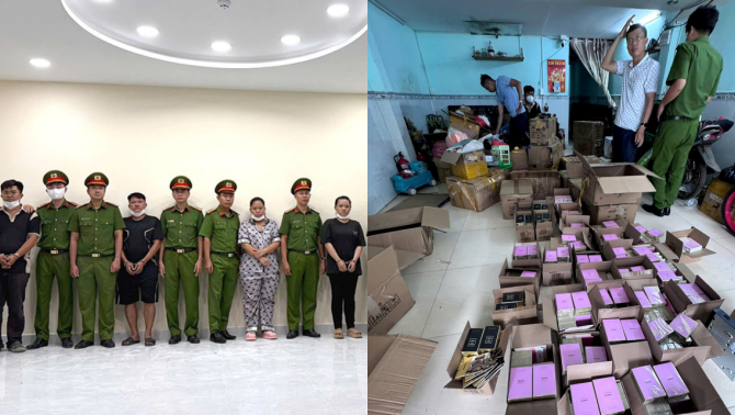 Hé lộ danh tính cặp vợ chồng cầm đầu đường dây buôn 10.000 chai nước hoa giả vừa bị bắt khẩn cấp