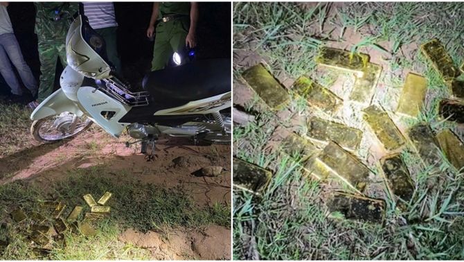 2 người đi xe máy vứt lại 18kg vàng rồi tẩu thoát khi thấy cơ quan chức năng, hé lộ nguồn gốc số vàng