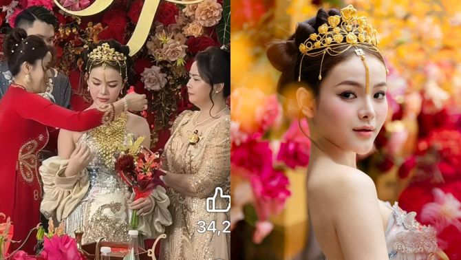 Thân thế cô dâu Sài Gòn đội vương miện làm từ 10 cây vàng, đích thị công chúa ‘xé truyện bước ra’