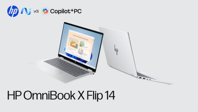HP OmniBook X Flip 14: Laptop AI thế hệ mới đạt chuẩn Copilot+ PC cho người dùng sáng tạo