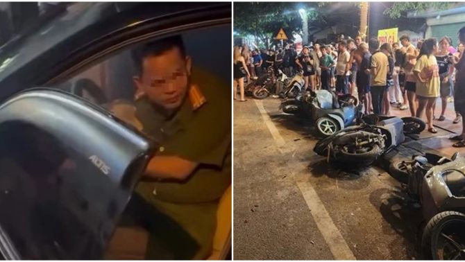 Bất ngờ về chân dung đội trưởng công an tông liên hoàn 10 xe máy ở Bắc Ninh, trong người có nồng độ cồn