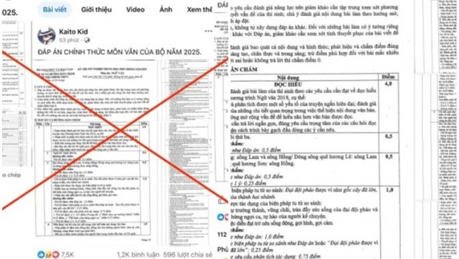 Nóng: Bộ GD&ĐT phủ nhận 'đáp án chính thức môn Ngữ văn' đang rầm rộ khắp cõi mạng: Thực hư ra sao?