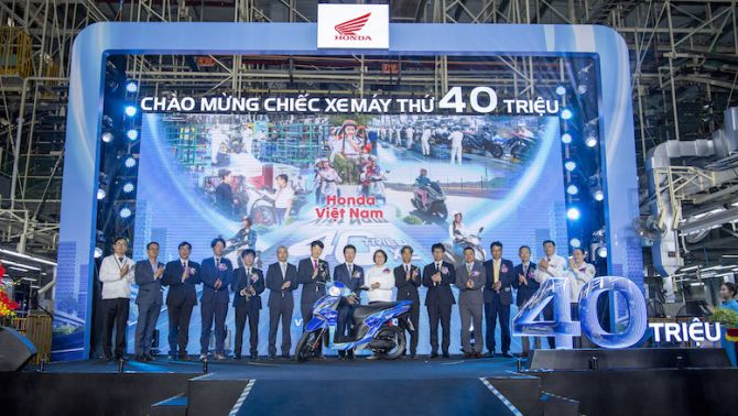 Công ty Honda xuất xưởng chiếc xe máy thứ 40 triệu tại Việt Nam