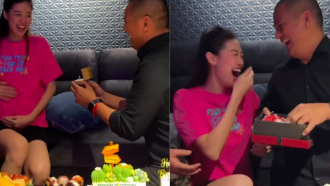 Hé lộ clip ghi lại phản ứng của chồng hoa hậu Khánh Vân biết tin vợ có bầu, dân tình 'đứng ngồi không yên'