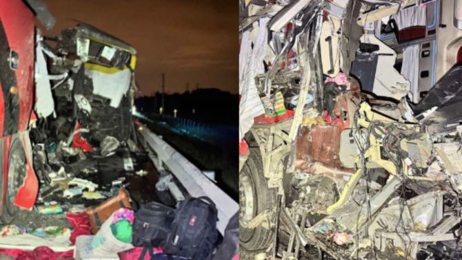 Hé lộ nguyên nhân ban đầu vụ tai nạn giữa hai xe giường nằm trên cao tốc Vĩnh Hảo – Phan Thiết