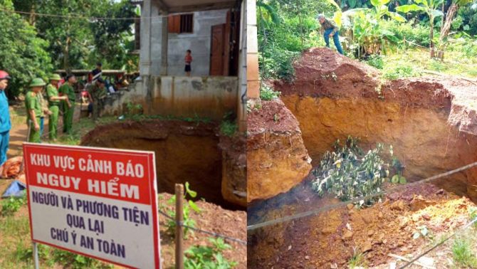 Xuất hiện ‘hố tử thần’ sâu 8m khoét vào móng nhà, dân Phú Thọ lo sợ ‘mất trắng’
