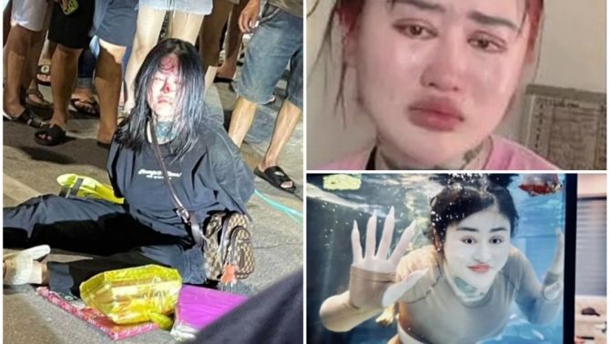 Clip cận cảnh Ngân Baby 'náo loạn' ở Vinh rồi bị khống chế: CĐM hé lộ quá khứ đáng thương ít ai biết