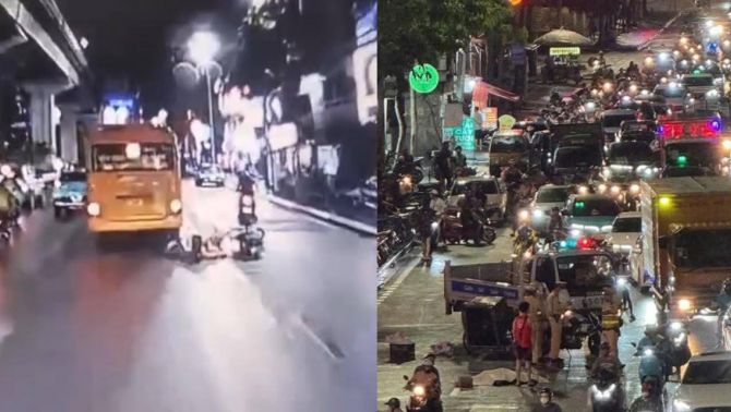 Clip ghi lại khoảnh khắc ám ảnh vụ cô gái 2k3 tử vong sau va chạm với xe khách ở Hà Đông
