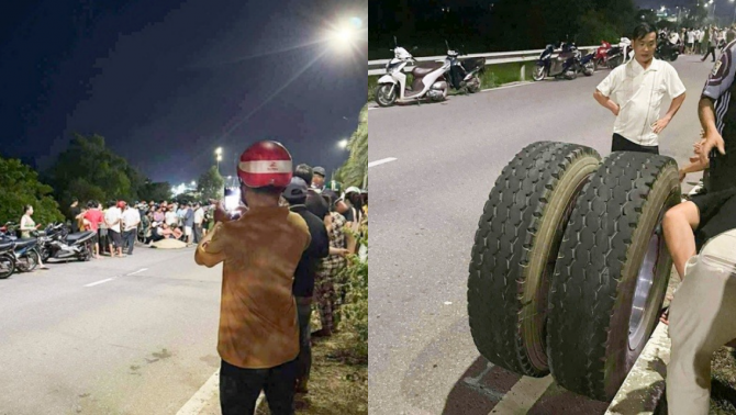 Hiện trường thương tâm vụ người đàn ông chạy bộ tử vong tại chỗ vì bị bánh xe tải văng trúng