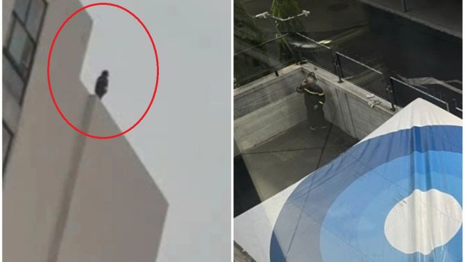 Thót tim cảnh cô gái 15 tuổi cố thủ trên tầng 11 Bệnh viện Bạch Mai, Hà Nội mặc kệ lời khuyên ngăn